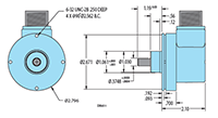 Dimensional Drawing for Model DR651 Direct Replacement Encoder for DRC 29L