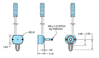 Dimensional Drawing for Model DR686 Direct Replacement Encoder for Siemens 1XP8001
