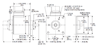 Dimensional Drawing for R25 Series Heavy-Duty Industrial Resolver