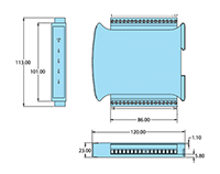 Dimensional Drawing for Model RX/TXD Receiver/Transmitter Unit