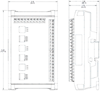 Dimensional Drawing for RIM SS2 Series Signal Splitters