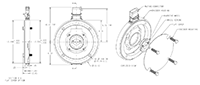 Dimensional Drawing for ST1250 Series SLIM Tach Heavy-Duty Bearingless Incremental Encoder