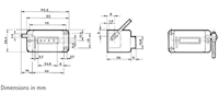 Dimensional Drawing for Type 125 Revolution and Stroke Counter with Button Reset