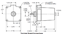 Dimensional Drawing for X25 Series Hazardous Duty Encoders