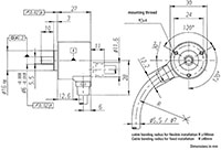 Dimensional Drawing for RI32-O Series Incremental Encoder