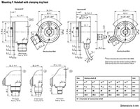 Dimensional Drawing for RI58-D Series Incremental Encoder