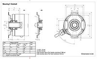 Dimensional Drawing for RI58-F Series Incremental Encoder
