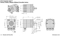 Dimensional Drawing for AC 61 - Interbus Series Stainless Steel Encoder