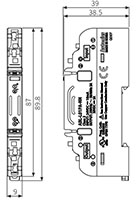 Dimensional Drawing for ABL Series 1-Point Relay Screwless Type Terminal Block
