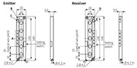 Dimensional Drawing for BWPK Series Slim Plastic Single-Beam Sensor