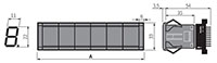 Dimensional Drawing for D1AA Series 16-Segment Display Unit