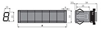 Dimensional Drawing for D1SA Series 7-Segment Display Unit