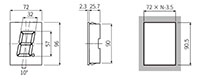 Dimensional Drawing for D1SC-N Series 7-Segment Display Unit