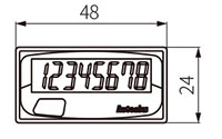 Dimensional Drawing for LE8N Series Indicator Liquid Crystal Display (LCD) Digital Timers