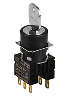 S16KR Series 16 Millimeter (mm) Diameter Key Selector Switches