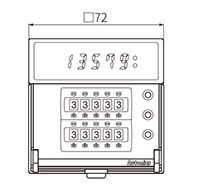 Dimensional Drawing for MP5M Series Thumbwheel Switch Multi Pulse Meter