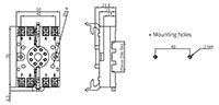 Dimensional Drawing for PS Series DIN Rail/Panel 8-Pin/11-Pin Controller Socket