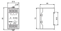 Dimensional Drawing for SP Series DIN-Rail Mounting Type Switching Mode Power Supply