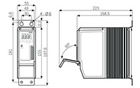 Dimensional Drawing for SPR1 Series Single-Phase Slim Power Controller