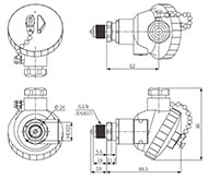 Dimensional Drawing for TPS30 Series Non-Indicating Pressure Transmitter