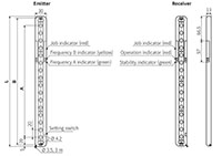 Dimensional Drawing for BWP Series Slim Plastic Single-Beam Area Sensor