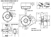 Dimensional Drawing for AD 34 Series Single-Turn Absolute Encoder