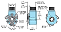 Dimensional Drawing for Model 58TF Incremental Thru-Bore Encoder 