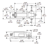 Dimensional Drawing for 7434 Series Worm Drive Totalizer