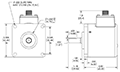 Dimensional Drawing for Model A25SB Absolute Shaft Encoder