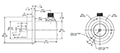Dimensional Drawing for Model A58SB Absolute Shaft Encoder