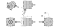Dimensional Drawing for AC 61 - SSI-P Synchronous Serial Interface-Programmable Series Stainless Steel Encoder