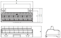 Dimensional Drawing for ACR Series Common Rising Clamp Terminal Block