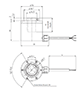 Dimensional Drawing for AG25 Series Heavy-Duty Agricultural Encoders