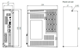 Dimensional Drawing for AiCA-D Series Alternating Current (AC) Power Input 2-Phase Closed-Loop Stepper Motor Driver