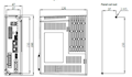 Dimensional Drawing for AiCA-D-EC Series Alternating Current (AC) Power Input EtherCAT Communication Type 2-Phase Closed-loop Stepper Motor Driver