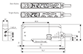 Dimensional Drawing for BF5 Series Single/Dual Display Fiber Optic Amplifier
