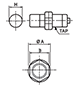 Dimensional Drawing for PRF Series Cylindrical Inductive Full-Metal Proximity Sensor