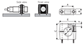 Dimensional Drawing for PR Series Cylindrical Inductive Proximity Sensor