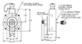 Dimensional Drawing for DWD38 Series Harsh Duty Optical Incremental Encoders
