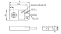 Dimensional Drawing for Rectangular Flat Type Inductive Proximity Sensors