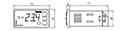 Dimensional Drawing for TC3YF Series Refrigeration Temperature Controller