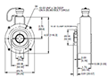 Dimensional Drawing for HSD37 Series Harsh Duty Optical Incremental Encoder