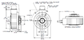 Dimensional Drawing for HSD38 Series Harsh Duty Optical Incremental Encoder