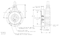 Dimensional Drawing for HSD44 Series Extreme Heavy-Duty Incremental Encoder