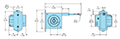 Dimensional Drawing for Model LCX80 Draw Wire Encoder