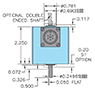 Dimensional Drawing for Model 711 Incremetnal Shaft Encoder