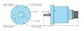 Dimensional Drawing for Model DR857 Direct Replacement Encoder for AMS Controls Incremental Optical Encoder