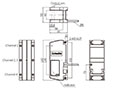 Dimensional Drawing for BUM Series 4-Channel U-Shaped Photoelectric Sensor