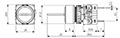 Dimensional Drawing for S16KR Series 16 Millimeter (mm) Diameter Key Selector Switches