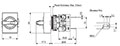 Dimensional Drawing for S16SRT Series 16 Millimeter (mm) Diameter Rectangular Selector Switch